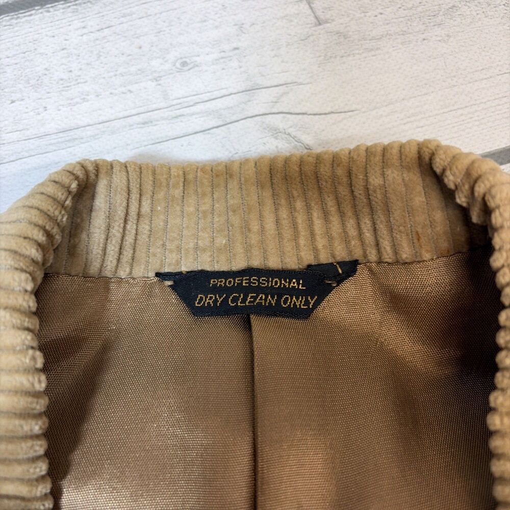 Levi's Panatela Blazer Jacket 42L Corduroy Brown Tan Vtg - Picture 8 of 11